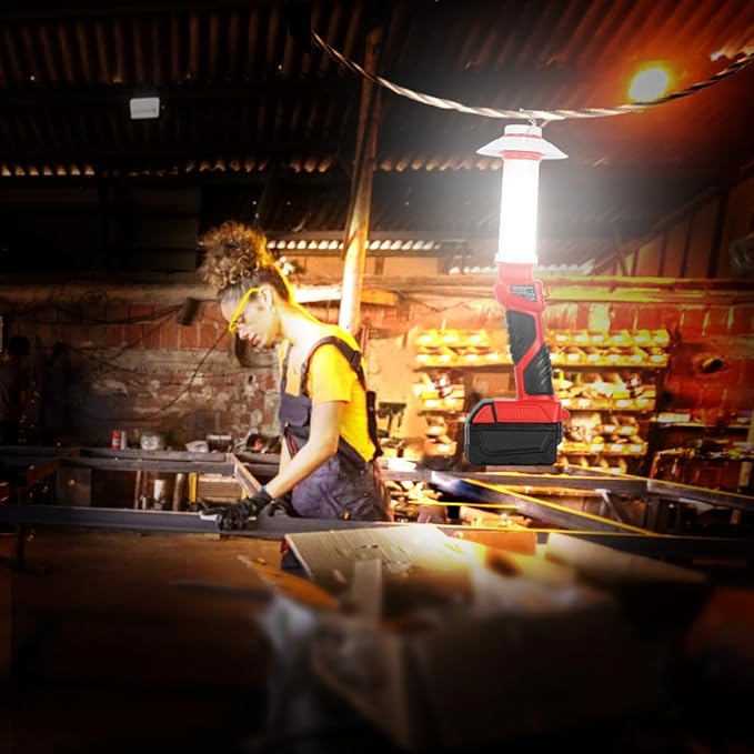 8W 800LM Lantern for Milwaukee 18V M18 Li-Ion Outdoor Portable Camping Lantern with Hook, USB Output, Emergency Light, Perfect for Camping, Hiking, and Outdoor Activities(Battery not Included)