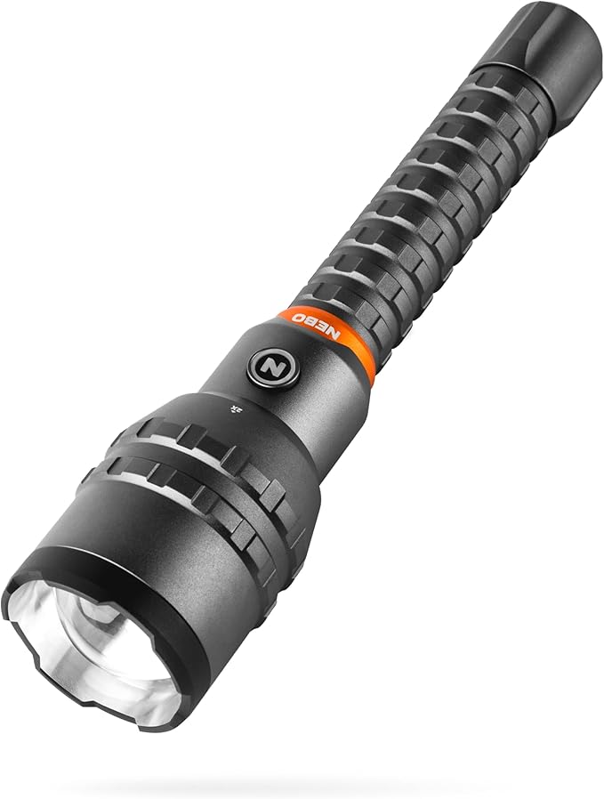 NEBO 12K Flashlight & Portable Charger | 12000 Lumens, 5 Light Modes, Rechargeable, Waterproof & Impact Resistant, Powers USB Devices, Great for Hunting & Camping, Includes USB-C Charging Cable