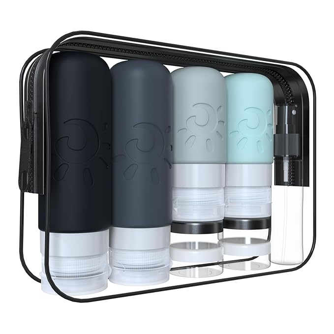 18 Pack travel Bottles for Toiletries, TSA Approved Silicone Travel Containers Leak Proof Refillable Travel Accessories for Shampoo Conditioner Lotion Body Wash(Multicolored A)