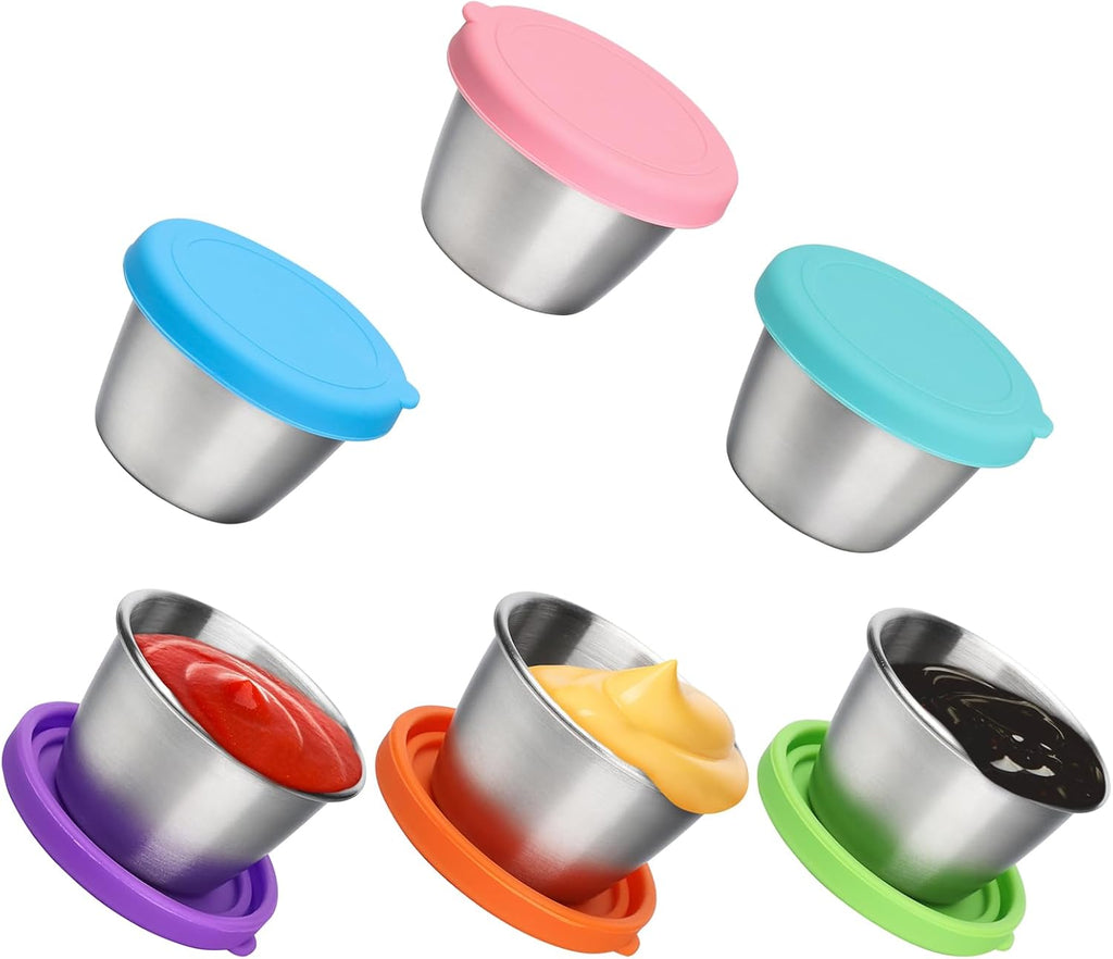 sauce cups reusable portion condiment containers small ramekin dipping sauces round bowls butter warmer small stainless steel bowl ramakan metal ramekins syrup salsa (Style01)
