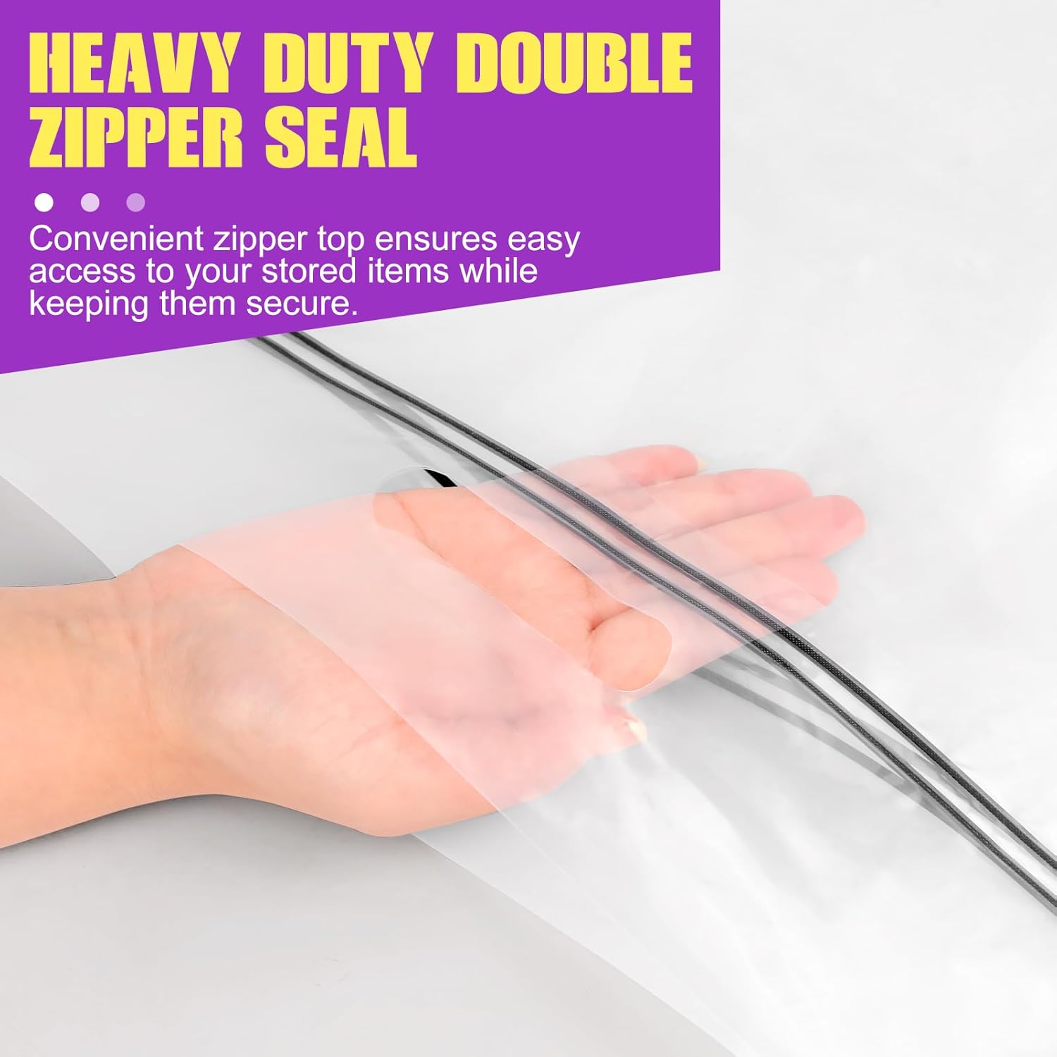 25 Gallon Extra Large Storage Bags 35”x 24”Resealable Clear Bags with Handle 4 Mil Thick Heavy Duty Big Bag for Clothes Pillow Travel Moving,Bedding,Shoes and Toys Storage, Pack of 6