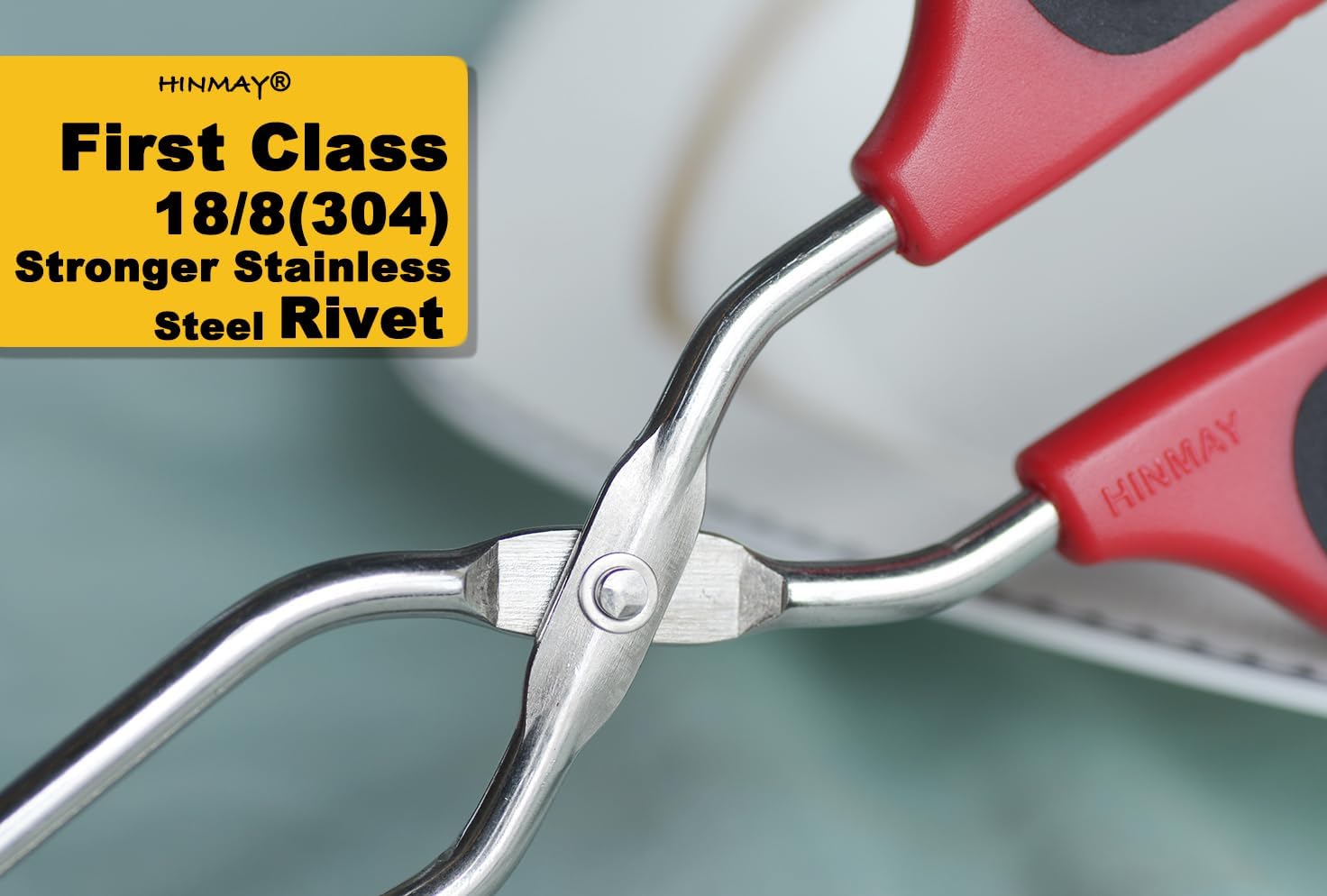 13-Inch Stainless Steel Scissor Tongs with Comfort-Grip Handle