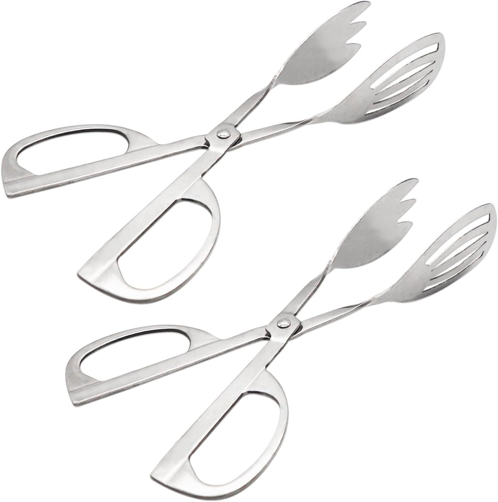 Food Serving Tongs 2 PACK Stainless Steel Salad Tongs for Cooking Cake Bread Kitchen