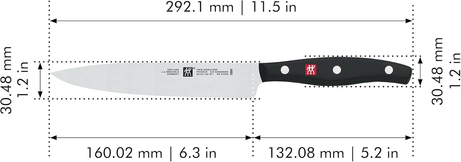ZWILLING Twin Signature 6-inch Utility Knife, Razor-Sharp, Made in Company-Owned German Factory with Special Formula Steel perfected for almost 300 Years, Dishwasher Safe