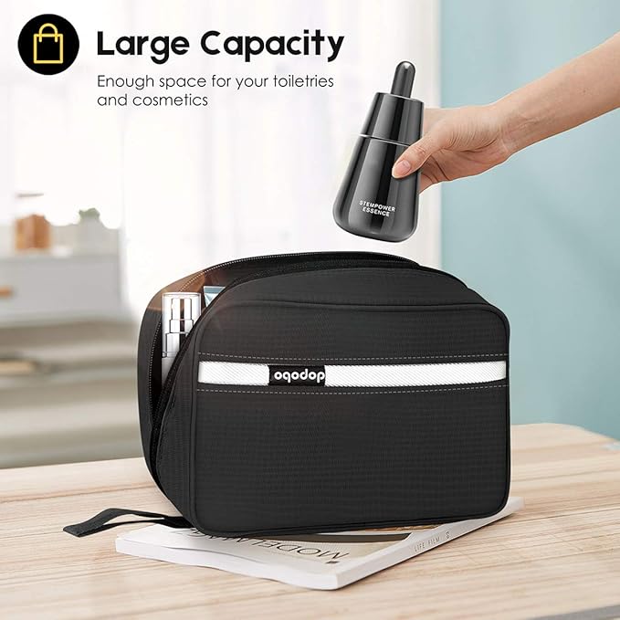 dopobo Travel Toiletry Bag for Women, Dopp Kit for Men, Waterproof Makeup Bag Shaving Bag with Hanging Hook, Portable Toiletry Organizer for Traveling and Camping
