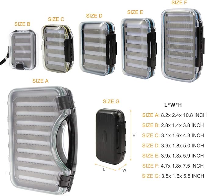 Fly Box for Fly Fishing Waterproof Double Clear Fly Fishing Tackle Box Jig Lure Storage Box