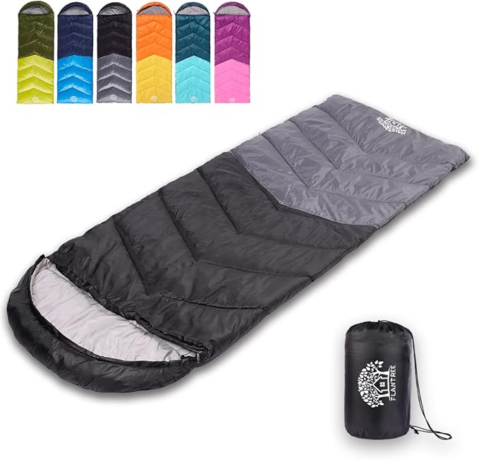 Sleeping Bag 4 Seasons Adults & Kids for Camping Hiking Trips Warm Cool Weather,Lightweight and Waterproof with Compression Bag,Indoors Outdoors Activities