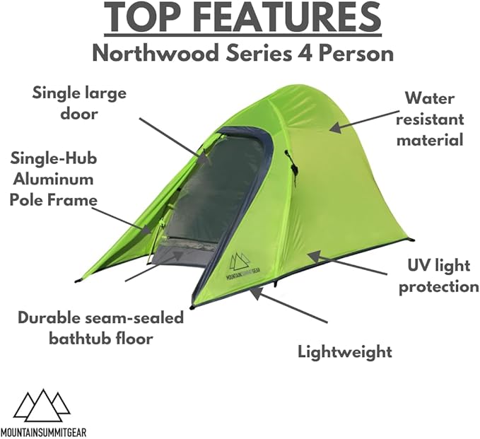Northwood Series Backpacking Tent - Lightweight Camping Tent and Backpacking Tent with Water Resistant and Windproof Design (by Caddis Sports Inc.)