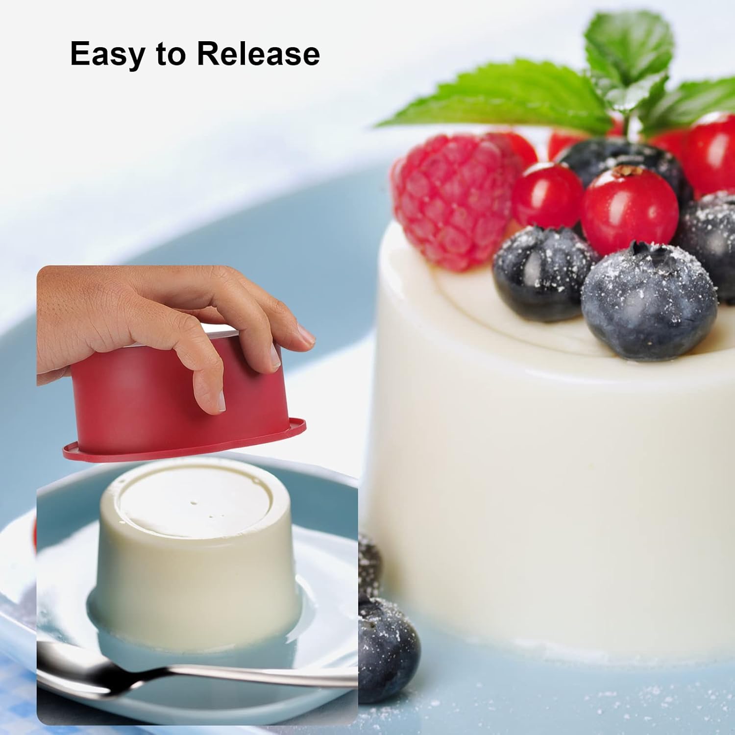 Nalchios 4 Inch Silicone Round Cake Pans Set of 4, Non-stick Easy Releasing Mini Cake & Pizza Pans, Flexible BPA Free Silicone Baking Mold for Layer, Mini & Cheese Cake