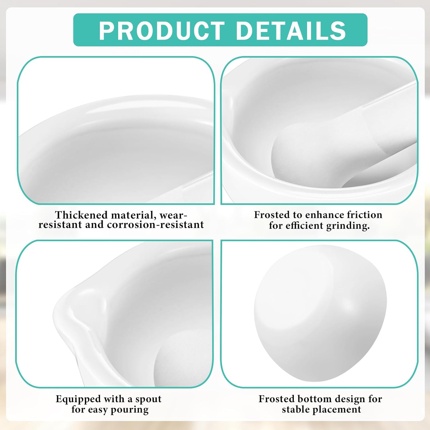 2 Sets Mini Porcelain Mortar and Pestle Set Porcelain Herb Grinder Crusher Grinding Bowl Kitchen Mixing Grinding Bowl with 2 Pieces Brushes for Seasonings, Sesame, Herbs, Medicine (80 mm)