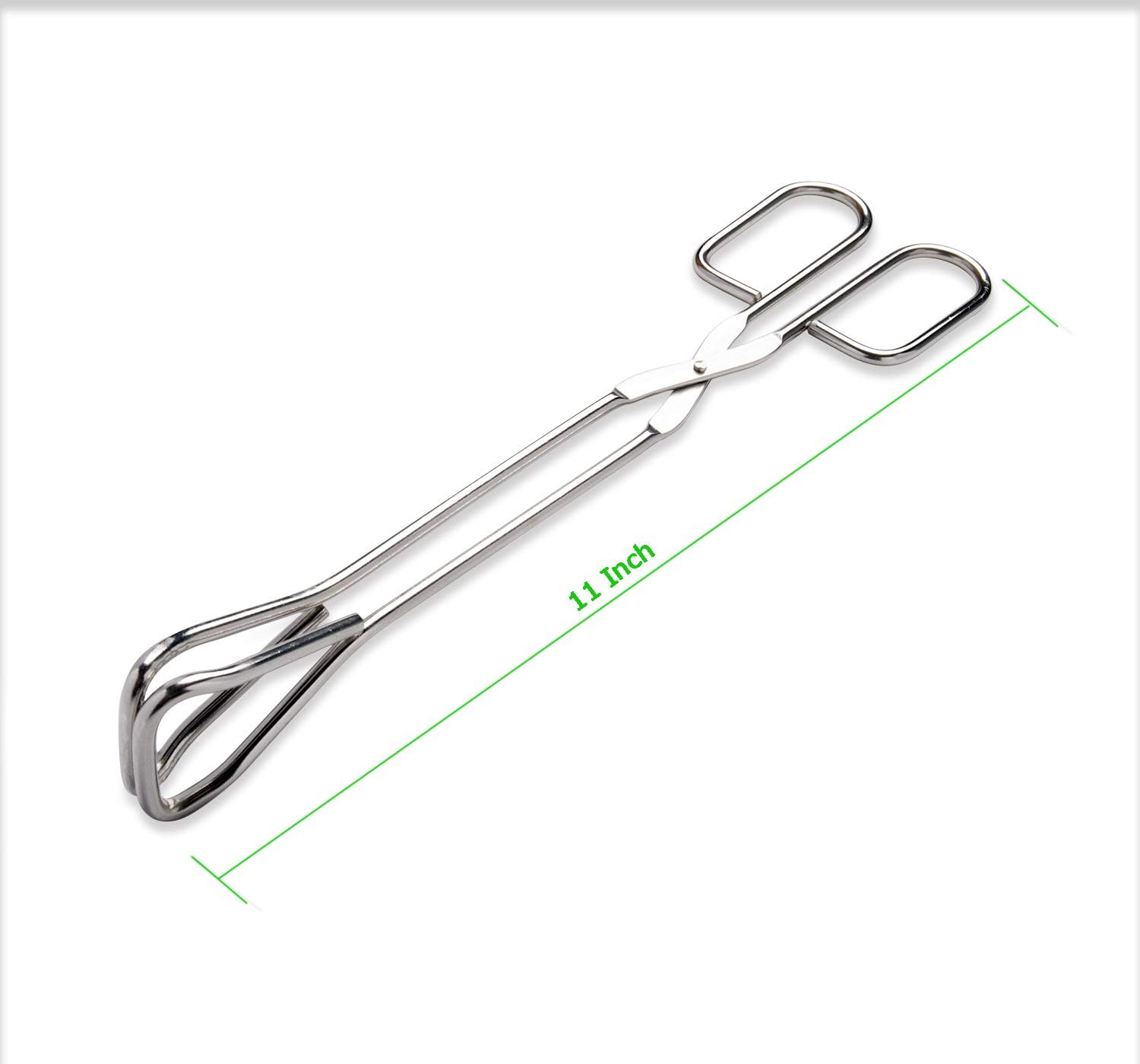 11-Inch Heavy Duty Stainless Steel Kitchen Tongs - Comfortable Ergonomic Grip, Scissor Design, Heat Resistant for BBQ and Cooking