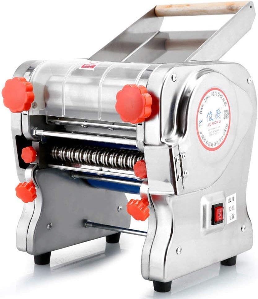 Hengwei 750W 110V Stainless Steel Commercial Electric Noodle Making Pasta Maker Dough Roller Noodle Cutting Machine(Noodle Width 18CM,Knife Length 18CM,Noodle Width 1.5mm)