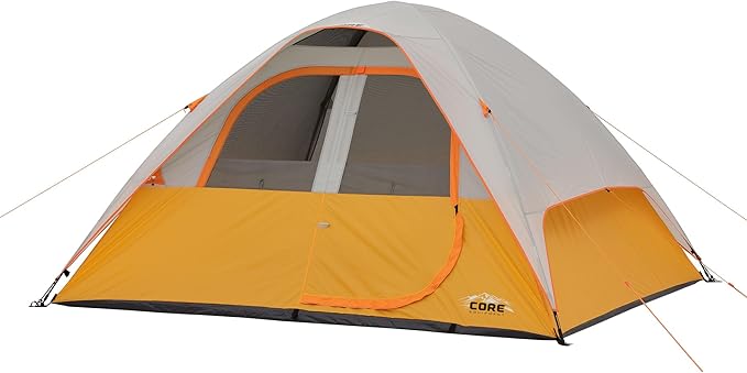 CORE Tent for Family Camping, Hiking and Backpacking | 3 Person / 4 Person / 6 Person / 9 Person Person Dome Camp Tents with Included Tent Gear Loft for Outdoor Accessories