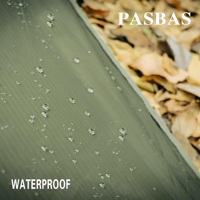 100% Waterproof Camping Shelter, Lightweight Bushcraft Emergency Tarp, 70D Ripstop Nylon 10*13.12ft Olive Drab Sun Shelter Backpacking Protable Can be Used with Car, Tent, Hammock in Hiking, Traveling