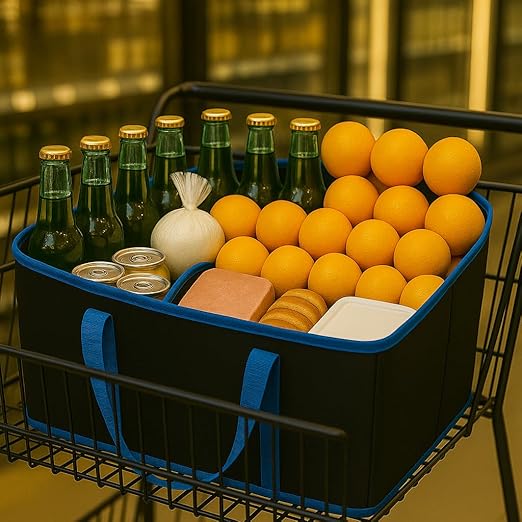 2-Pack Trunk Organizer for Car - Car Organizer, Foldable Trunk Organizer for SUVs & Sedans, Sturdy Car Organization for Car Accessories, Tools, Sundries, Black, 2 Compartments Insulated Picnic Basket