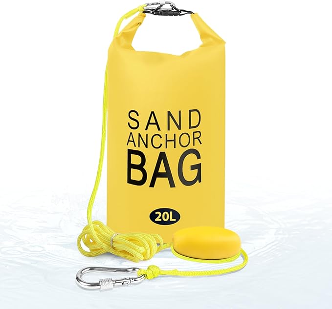 20L Sand Anchor Bag, 2 in 1 Jet Ski Anchor Kit for Float with Adjustable Buoy, Waterproof Dry Bag for Jetski, Kayak, Boat, Water Sports - Blue