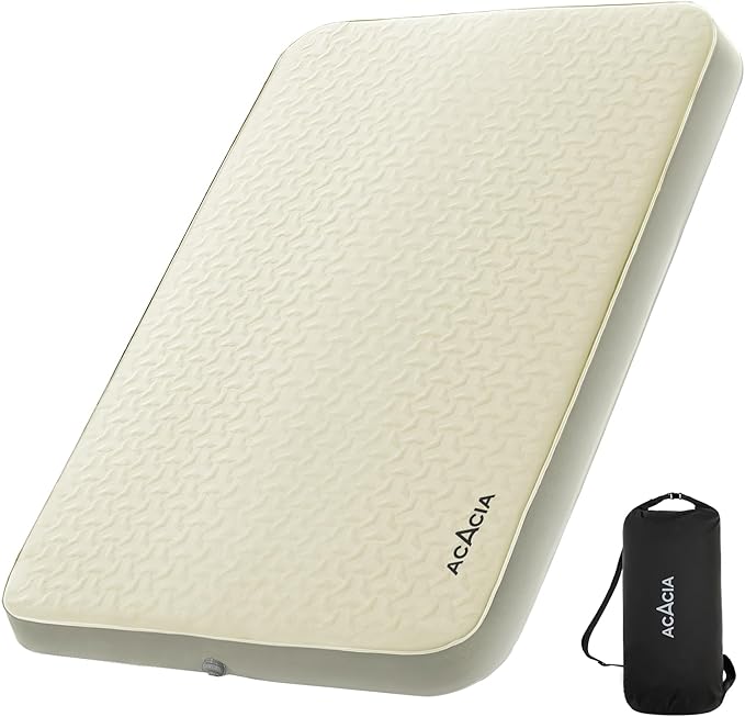 ACACIA 4.3" Thick Self Inflating Sleeping Pad with Foam | Innovative Y-Shaped Telescopic Structure | Ultraportable Camping Mattress | Outdoor Compact Air Mat for Tent Car |