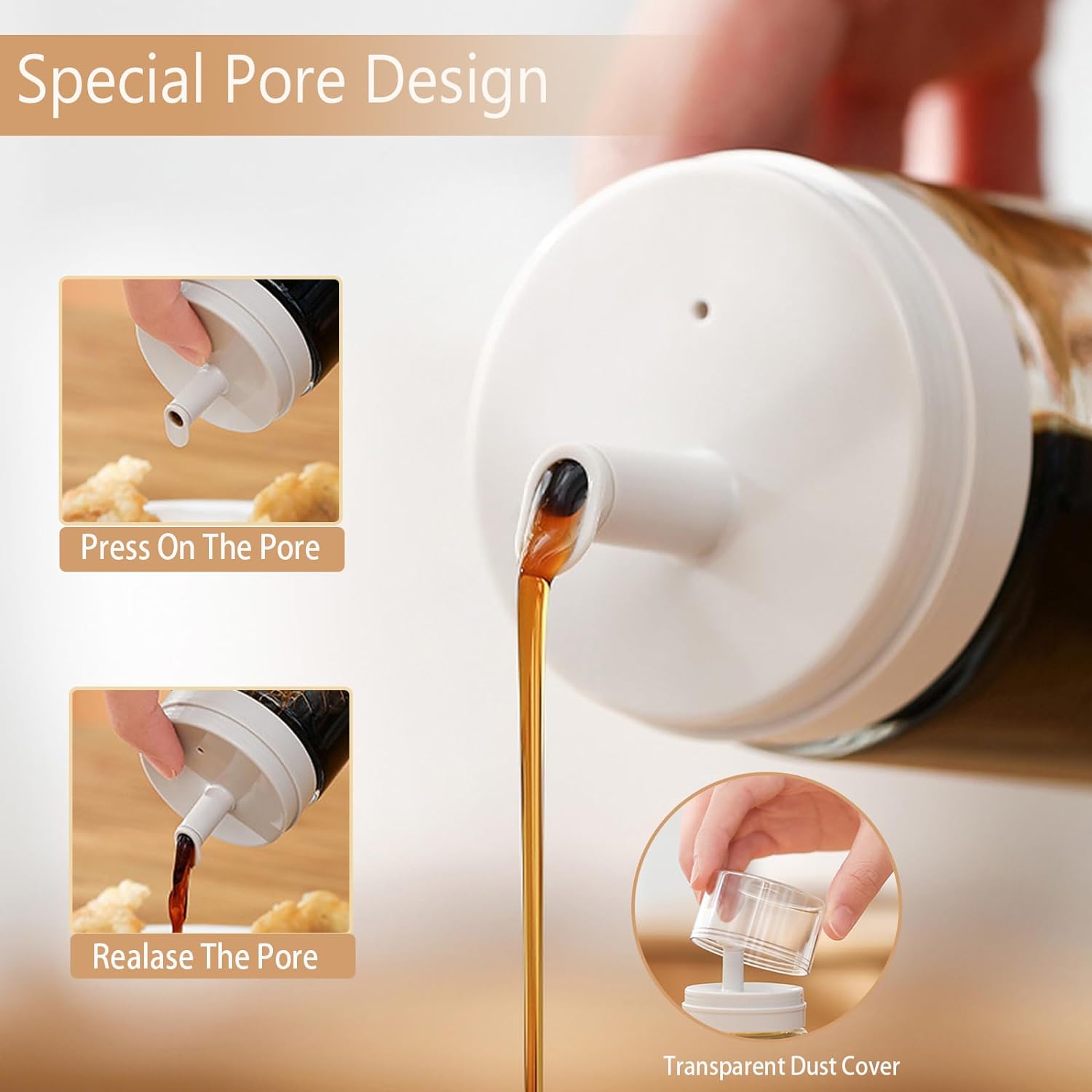 3-Pack Leakproof Small Glass Oil and Vinegar Dispenser Bottles - Perfect for Kitchen Use - 3.38oz Each