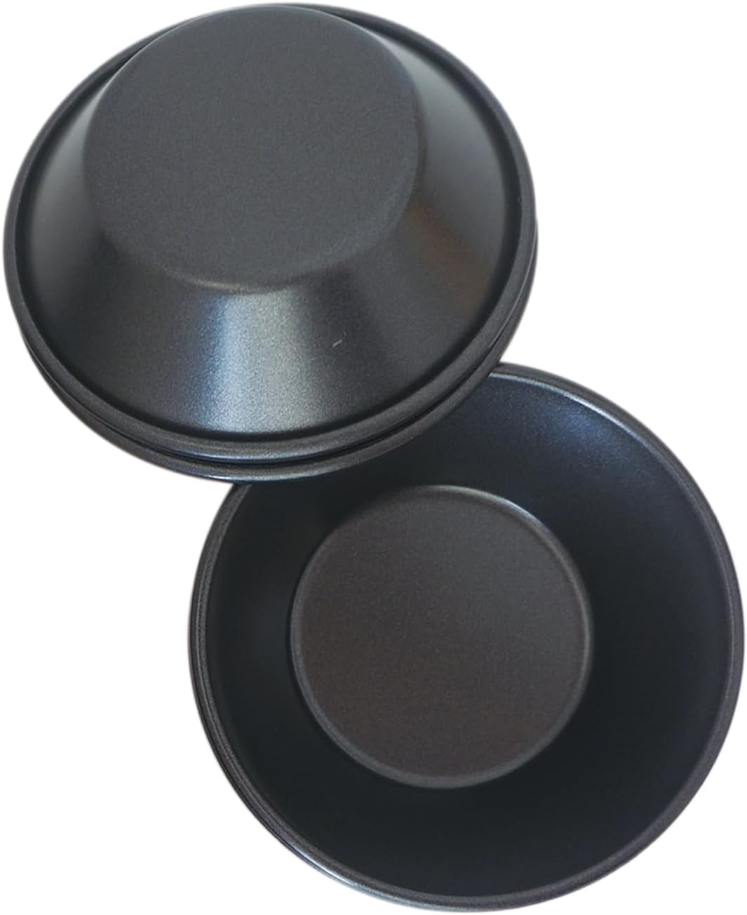 3 Inch Tart Pan, Carbon Steel Pastel De Nata Tins, Nonstick Egg Tart Molds, Mini Round Quiche and Pie Pan for Tartlet, Cupcake, Pudding, Muffin Baking - 8Pcs, Black