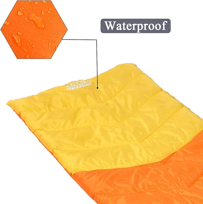Sleeping Bag 4 Seasons Adults & Kids for Camping Hiking Trips Warm Cool Weather,Lightweight and Waterproof with Compression Bag,Indoors Outdoors Activities