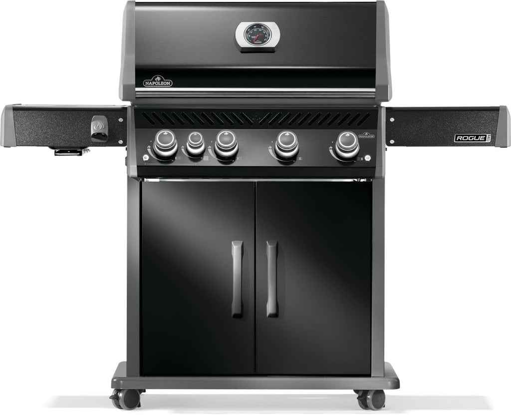 Napoleon Rogue PRO 525 Natural Gas Grill with Infrared Side Burner, Black, Durable 5-Burner Cooking Surface