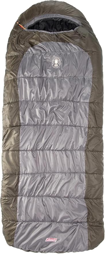Coleman Big Basin 15°F Big & Tall Sleeping Bag, Cold Weather Sleeping Bag with Snag-Free Zipper & Better Heat Retention, Machine Washable