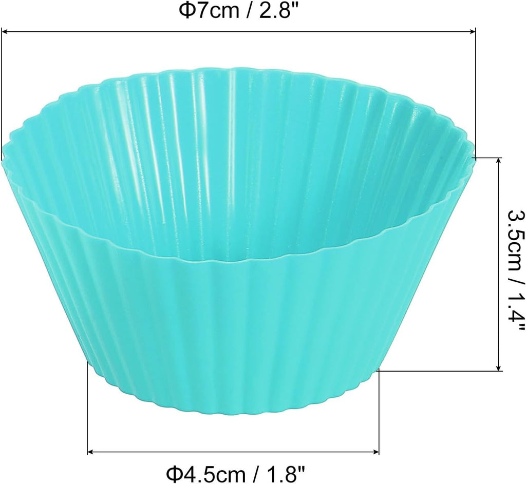 uxcell 36Pcs Silicone Cupcake Liners, Non-Stick Baking Cups, for Cooking Eggs, Baking Muffins and Make a Cake(Mint Green)