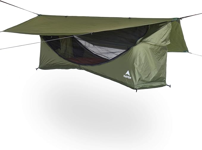 Haven Tents Lay Flat Hammock Tent - Waterproof Tent & Camping Hammock with Mosquito Net - Includes Insulated Pad and Rainfly - Haven Tent, Haven XL, Haven Safari