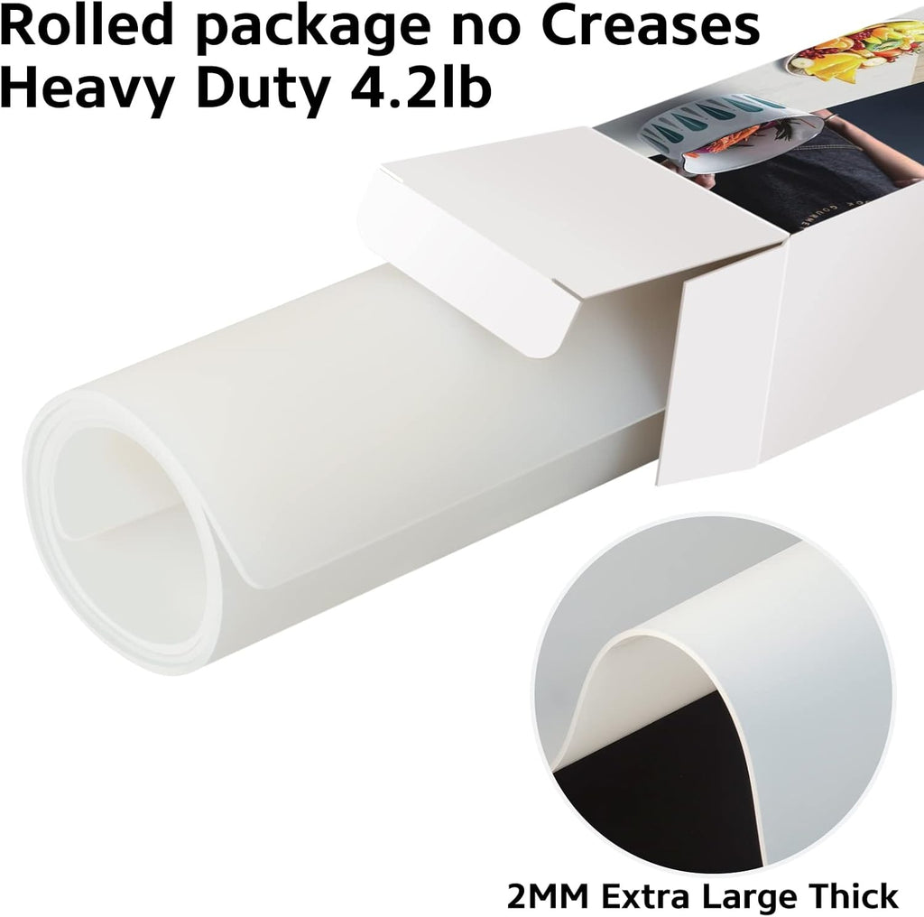 Silicone Mat Heat Resistant Mats for Countertop, Multipurpose Large Silicone Mats for Crafts Kitchen Workbench Size 48x24 inches Thick 2mm,Rolled Package,Translucent