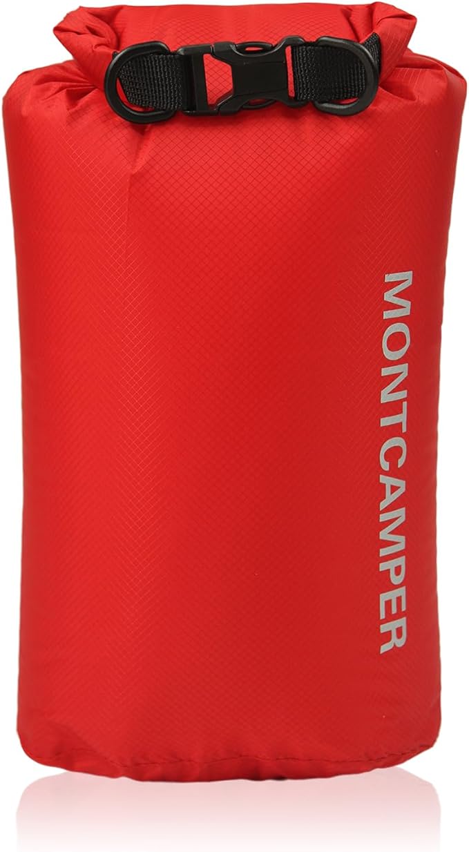 30D Nylon Waterproof Storage Sack for Camping, Hiking and fishing- Roll Top Closure-Portable Waterproof Dry Bag-Keeping Luggage Dry and Organized(5L/Red)