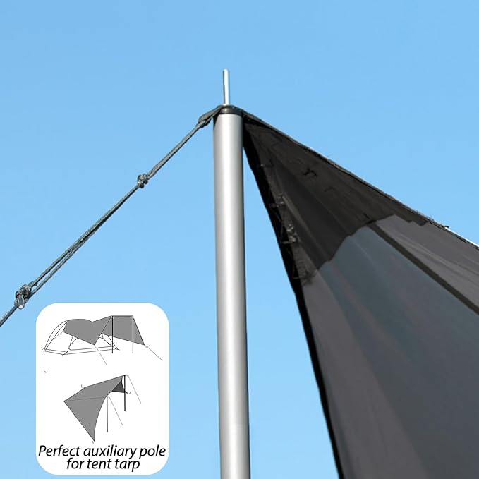 Sutekus Steel Rod Tent Pole Replacement Accessorie 2pc/Set Adjustable Bars