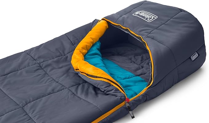Coleman Big Bay 20°F Sleeping Bag, Adult Mummy Sleep Sack with Headrest