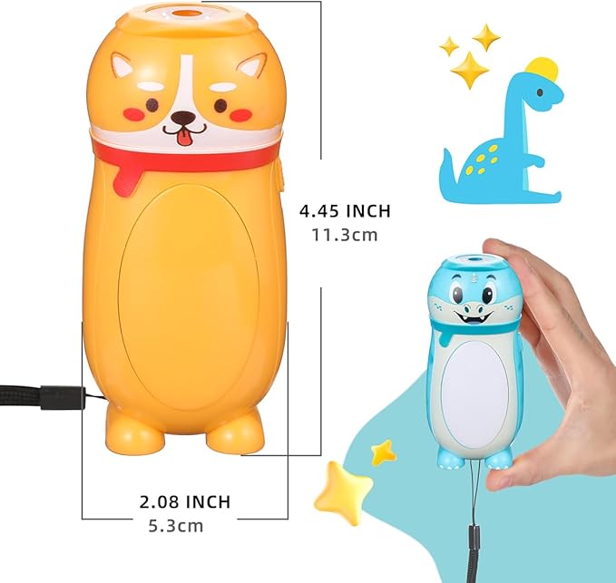 4 Pack Small Mini LED Flashlights for Kids - Cute Small Animal Flashlight - 2 in 1 Camping Lantern Flashlight - Christmas Gifts Stocking Stuffers for Boys Girls