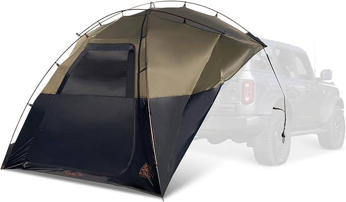 Kelty Highroads Overlanding Shelter - Universal Mount Car Camping Tent with Large Zippered Entry, Aluminum Frame, Adjustable Walls and Windows, UV Protection, Rainproof, Stuff Duffel Included, 2024