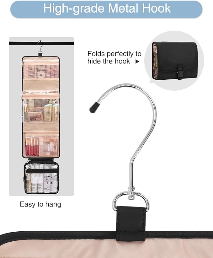 Relavel Travel Makeup Bag Hanging Toiletry Bag for Women Men TSA Approved Clear Bag Toiletries Waterproof Cosmetic Bag Toiletry Bag Travel Toiletry Organizer for Bathroom Shower, Large Size