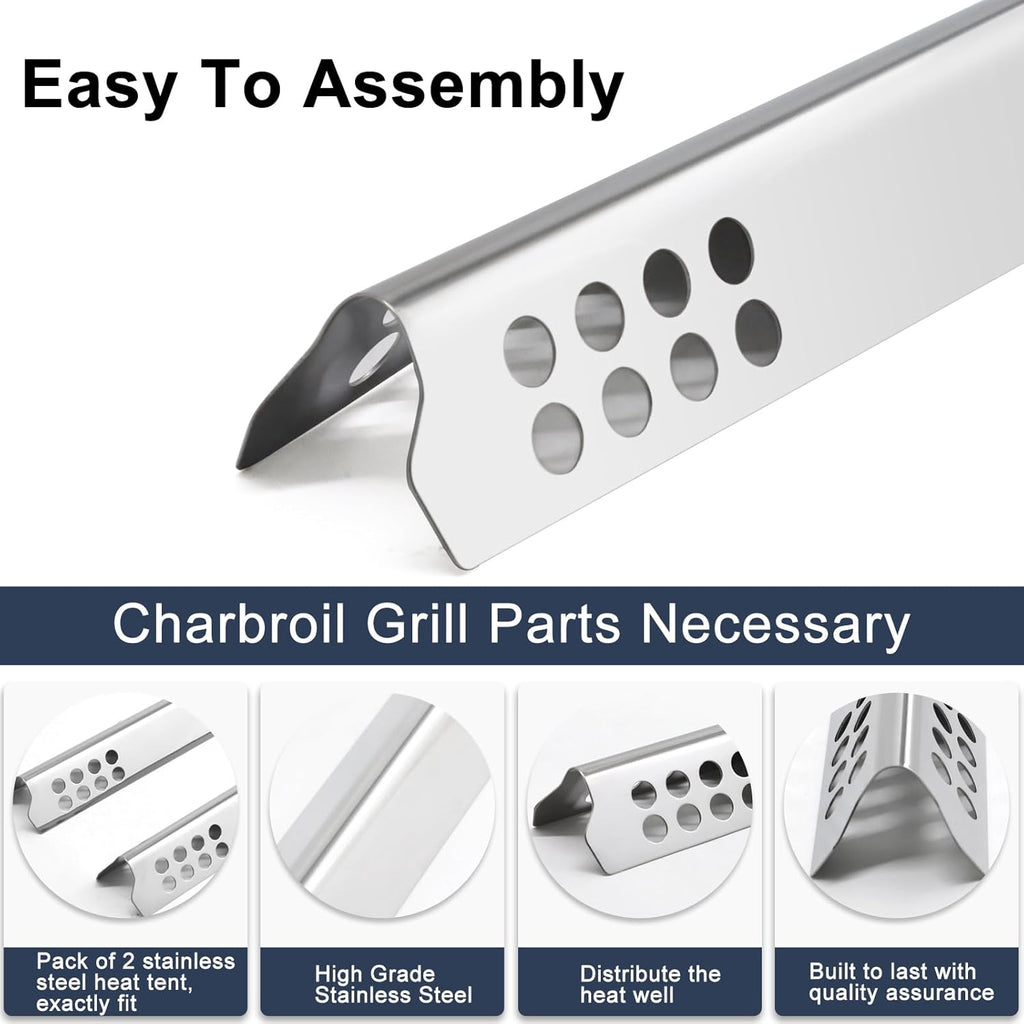 Criditpid Grill Replacement Parts for Charbroil 463242716 463257520 463242715 463276016, Burners, Heat Plate, Crossover Tubes, Ignitors, Cooking Grates & Emitter Plates for Charbroil Commercial Grill