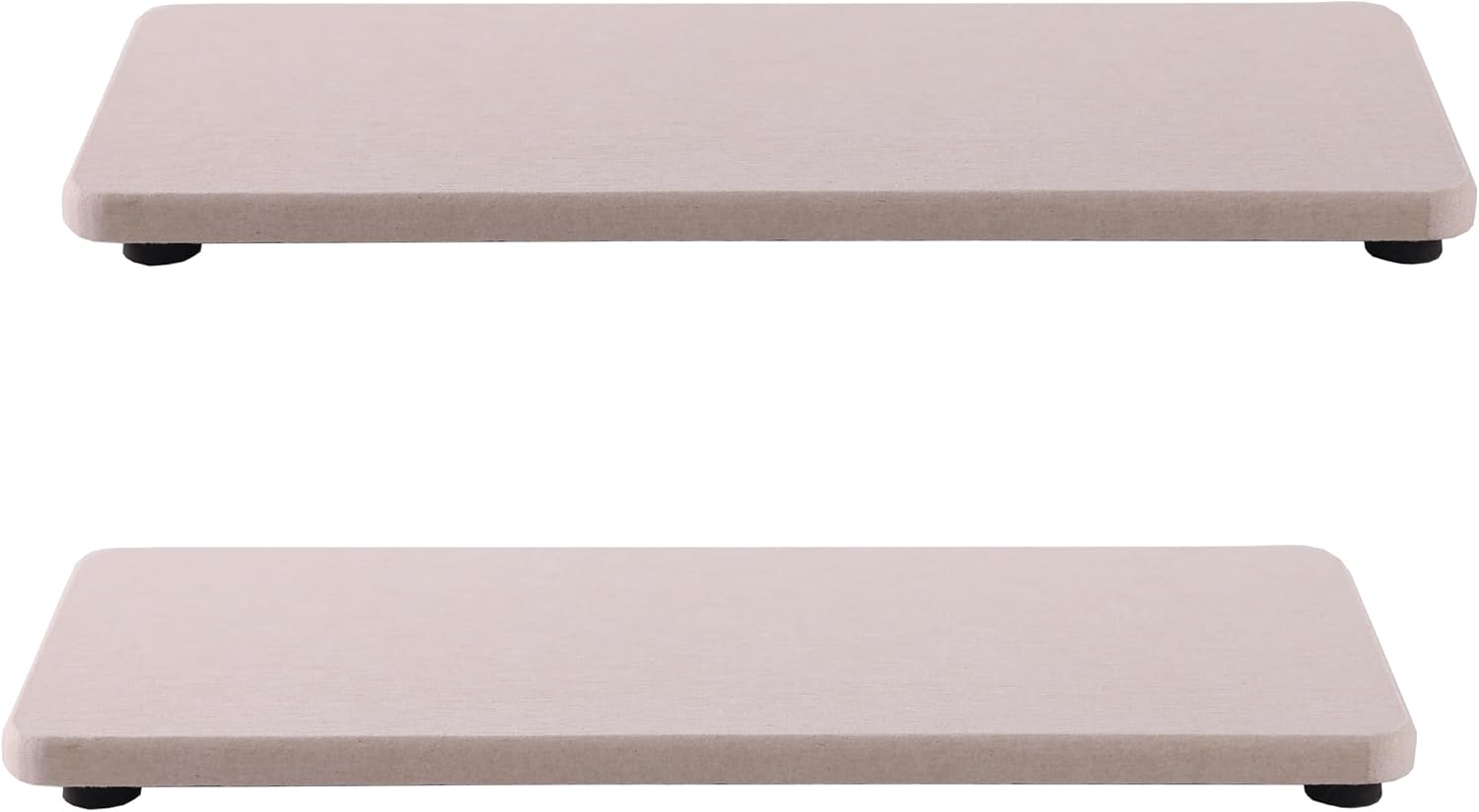 2 Pcs Water Absorbing Stone Trays, Kitchen/Bathroom Sink Soap Dish, Diatomite Tray Used for Hand Soap & Cosmetic Bottles in The Modern Home, 3.15" W x 8.7" L, Light Gray