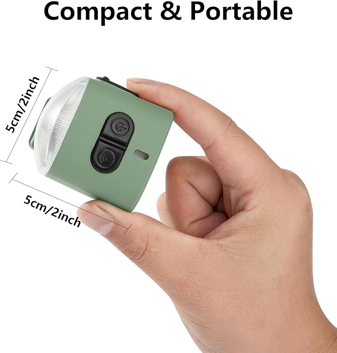 2-Pack Mini Hands Free Rechargeable Hat Light Camping Lanterns Magnetic IPX4 Waterproof Clip on Ultra Light for Emergency, Outdoor, Camping, Fishing, Biking, Night Running (Green)