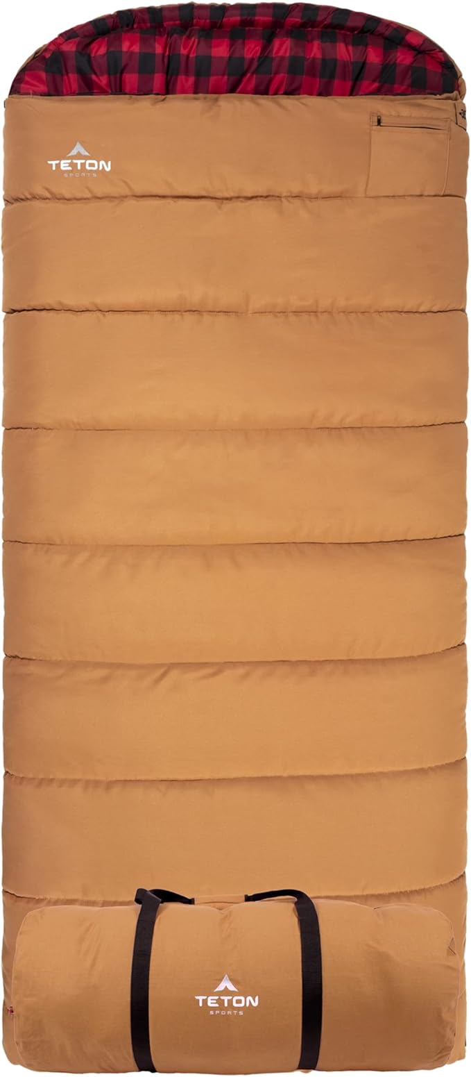 TETON Sports Deer Hunter -35F and 0F Degree Sleeping Bag. Warm and Comfortable Camping Sleeping Bags, Teton Tough Canvas Shell for Camping, Hunting, and Cold Weather