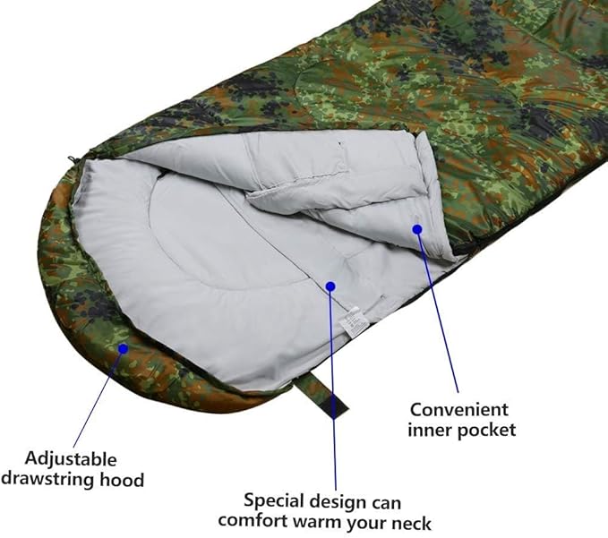 Sleeping Bag,3-4 Seasons Warm Cold Weather Lightweight, Portable, Waterproof Sleeping Bag with Compression Sack for Adults & Kids - Indoor & Outdoor: Camping, Backpacking, Hiking