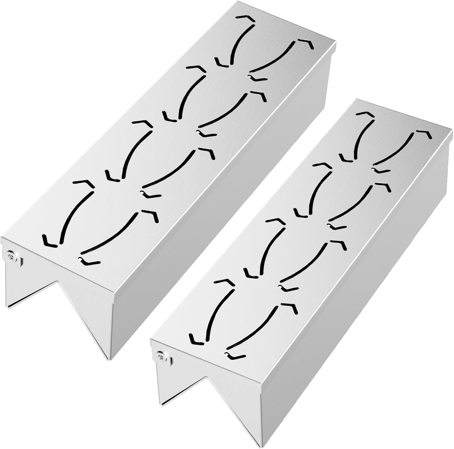 Smoker Box for Gas Grilling | 2 Pack Wood Chip Smoke Box for Gas Grill | V-Shaped Design for Maximum Smoke Production | Durable & Convenient Hinge Lid - Set of 2 Sizes (12" & 11.25")