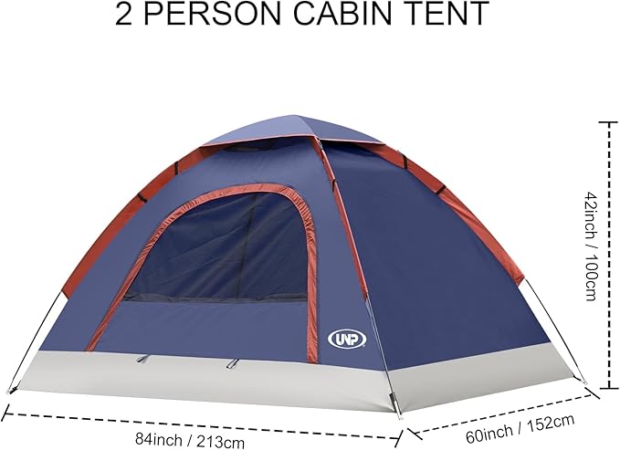 UNP Camping Tent 2/3/4/6 Person Dome Tent, Easy to Set Up for Camping, Lightweight Camping Tent, Portable Camping Tent for Outdoor and Backpacking Beaches