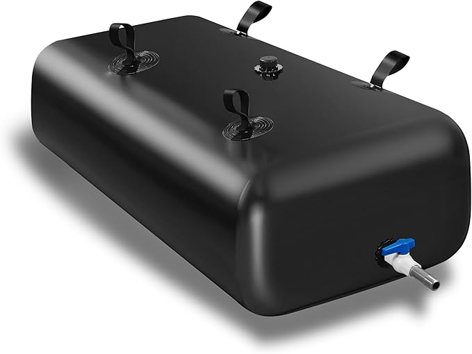 1400 L/370 Gal Water Bladder Tank, Foldable Portable Water Storage Container, Emergency Water Bag for RV, Truck Bed, Fire Prevention, Drought Resistance, Black