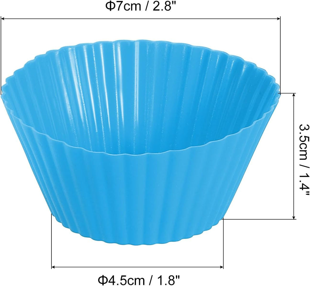uxcell 36Pcs Silicone Cupcake Liners, Non-Stick Baking Cups, for Cooking Eggs, Baking Muffins and Make a Cake(Blue)