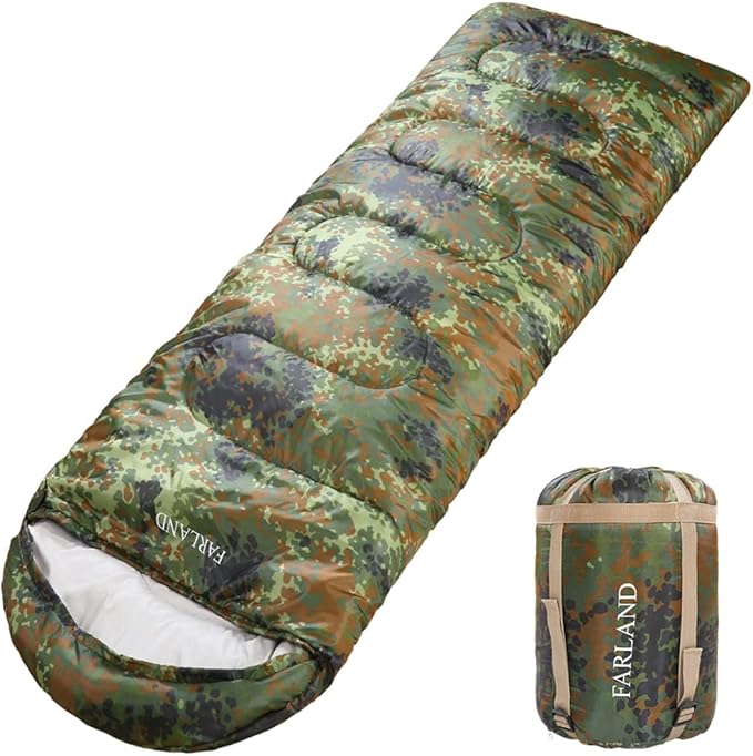 FARLAND Sleeping Bags 30℉ for Adults Teens Kids with Compression Sack Portable and Lightweight for 3-4 Season Camping, Hiking,Waterproof, Backpacking and Outdoors