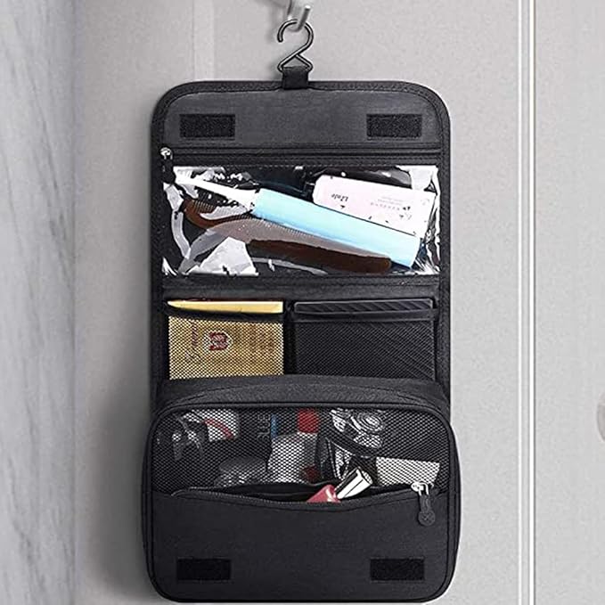 Toiletry Bag Travel Bag with Hanging Hook for Women and Men, Travel Toiletry Organizer Dopp Kit Water-resistant Makeup Cosmetic Bag Shaving Bag for Accessories, Shampoo,Full Sized Container,Toiletries
