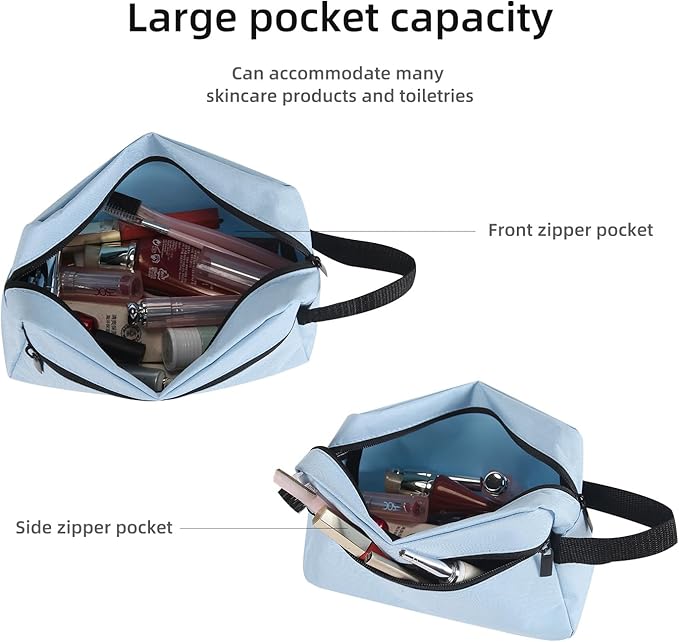 Travel Toiletry bag Toiletry bag for women men Hanging Cosmetic bag Travel accessories for Women Men (Sky blue)