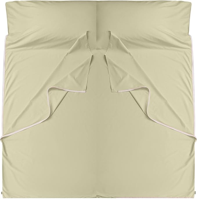 Brand - GANNAFEE Cotton Sleeping Bag Liner with Zipper - 100% Cotton Travel Sheet Sleep Sack Adult - Travel Sleeping Bag for Hotels Camping Hiking