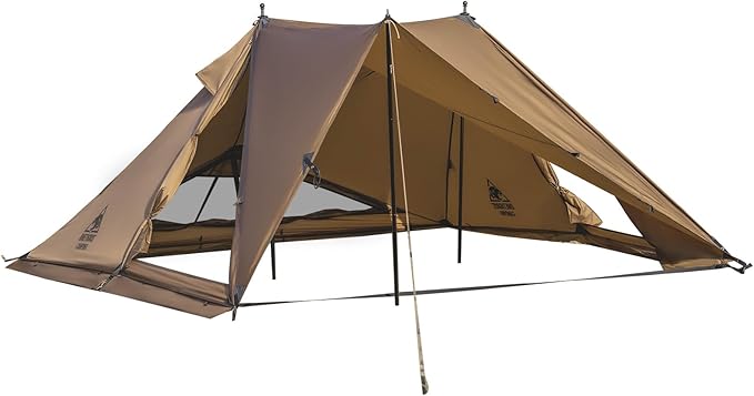 OneTigris Platoon Camping Tent, Waterproof Windproof Versatile Bushcraft Shelter for Outdoors Survival Travel Beach Truck Bikepacking