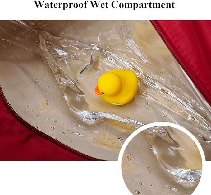 KARRESLY Sports Gym Bag for Women Travel Duffel Bag with Wet Pocket and Shoes Compartment for Training Swim Yoga(Red)